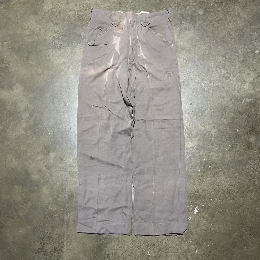 Vintage 50s Swell Set Brown Western Gabardine Pants 28x28
